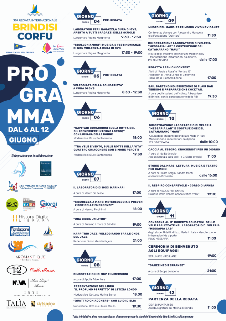 Programma Eventi Brindisi - Corfù 2022